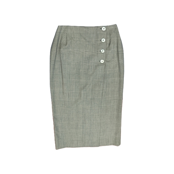 Vintage Glen Check 100% Wool Full Length Wrap Skirt Made in Canada Size 6 - Picture 3 of 15